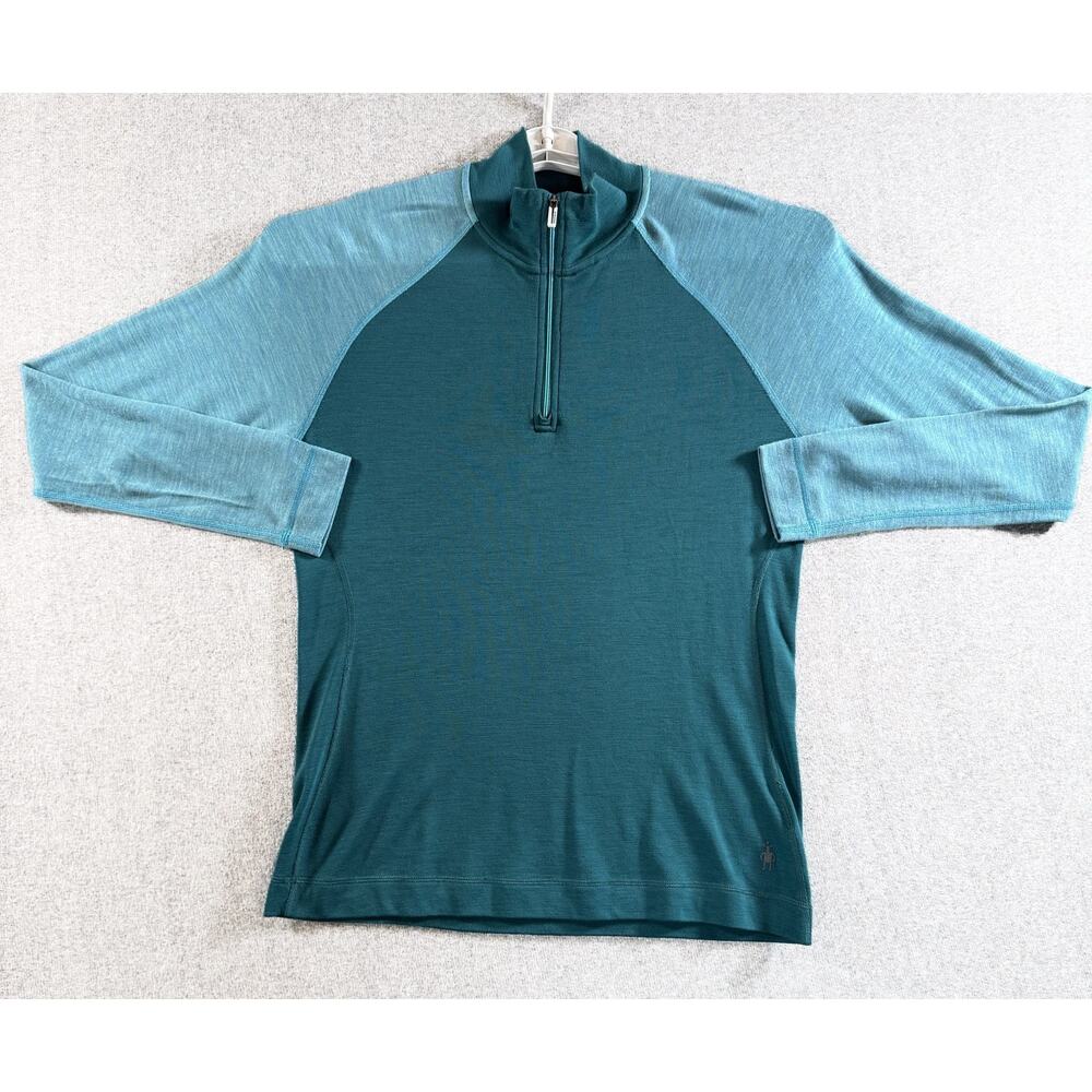 Smartwool Women's Two-Tone Teal Quarter-Zip Sweater